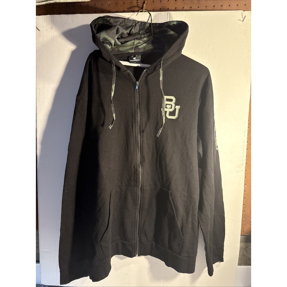 Men's Colosseum Baylor Bears OHT Military Appreciation Zip Up Waffle Hoodie XL